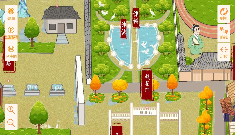 西流河镇手绘地图景区语音讲解导览系统：智慧景区建设的基石